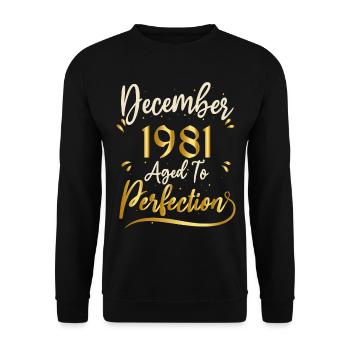 December 1981 December Anniversary December 1981 - Unisex Sweatshirt - black - Front - Alina (178cm) & Michal (187cm)
