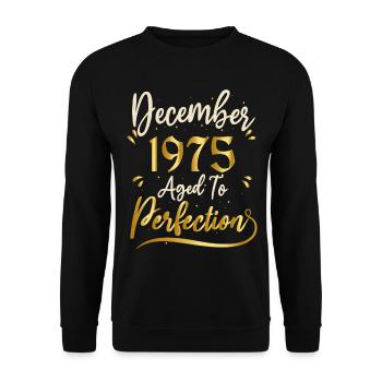 Décembre 1975 Décembre anniversaire December 1975 - Sweat-shirt Unisexe - noir - Devant - Alina (178cm) & Michal (187cm)