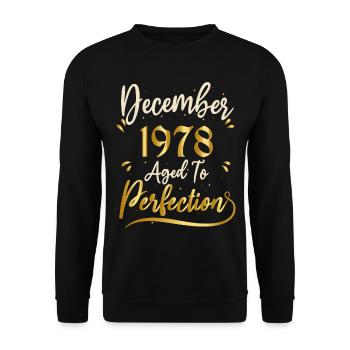 Décembre 1978 Décembre anniversaire December 1978 - Sweat-shirt Unisexe - noir - Devant - Alina (178cm) & Michal (187cm)
