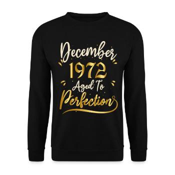 Décembre 1972 Décembre anniversaire December 1972 - Sweat-shirt Unisexe - noir - Devant - Alina (178cm) & Michal (187cm)