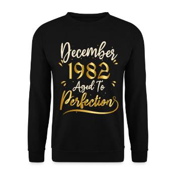Décembre 1982 Décembre anniversaire December 1982 - Sweat-shirt Unisexe - noir - Devant - Alina (178cm) & Michal (187cm)