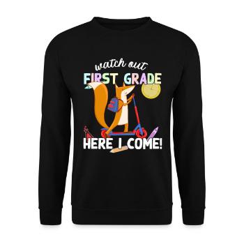 Cute Fox School Enrollment School Way School - Unisex Sweatshirt - black - Front - Alina (178cm) & Michal (187cm)