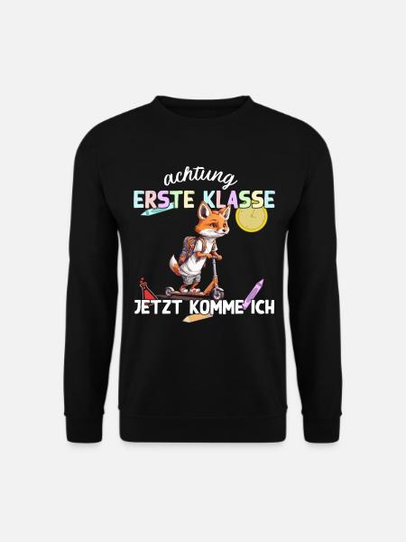 Fuchs Erstklässler Einschulung Schulstart Design - Unisex Pullover - Schwarz
