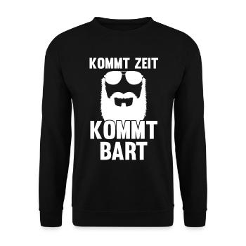 Bärtig Bartträger Schnurrbart Bart - Unisex Pullover - Schwarz - Vorne - Alina (178cm) & Michal (187cm)