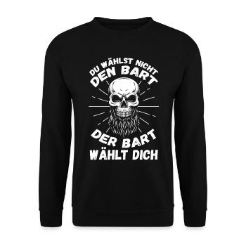 Bärtig Bartträger Schnurrbart Bart - Unisex Pullover - Schwarz - Vorne - Alina (178cm) & Michal (187cm)