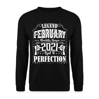 Février 2021. Cadeau d'Anniversaire février 2021. - Sweat-shirt Unisexe - noir - Devant - Alina (178cm) & Michal (187cm)