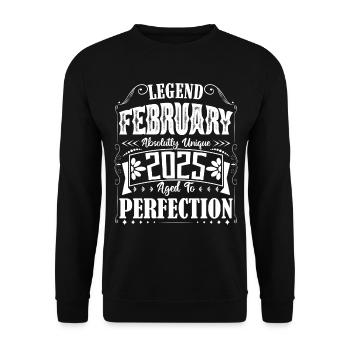 February 2025. Birthday Gift February 2025. - Unisex Sweatshirt - black - Front - Alina (178cm) & Michal (187cm)