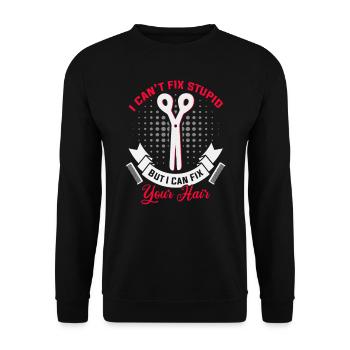 Hairdresser, Barber, Hairdresser, Hair Salon - Unisex Sweatshirt - black - Front - Alina (178cm) & Michal (187cm)