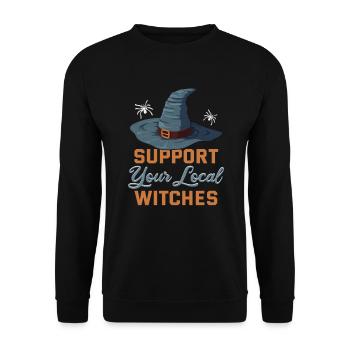 Magische Dunkle Kunst Okkulte Hexen Designs - Unisex Pullover - Schwarz - Vorne - Alina (178cm) & Michal (187cm)