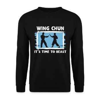 Martial Arts Wing Chun Trainer Wing Chun Fighter - Unisex Sweatshirt - black - Front - Alina (178cm) & Michal (187cm)
