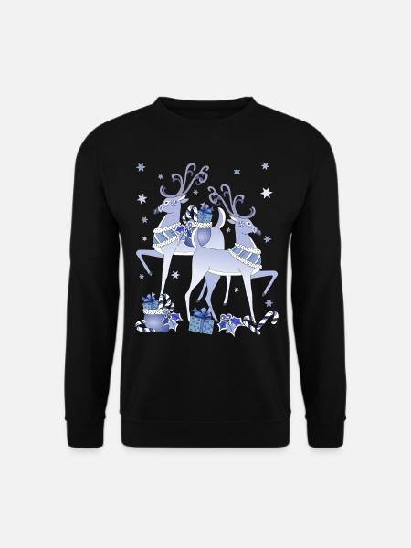 Blue Deer Christmas - Unisex Sweatshirt - black