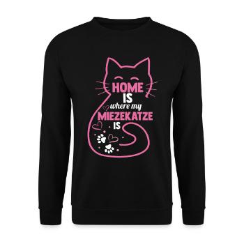 Katze Miezekatze Katzenliebhaber Katzenbesitzer Ka - Unisex Pullover - Schwarz - Vorne - Alina (178cm) & Michal (187cm)