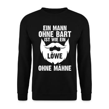 Bärtig Bartträger Schnurrbart Bart - Unisex Pullover - Schwarz - Vorne - Alina (178cm) & Michal (187cm)