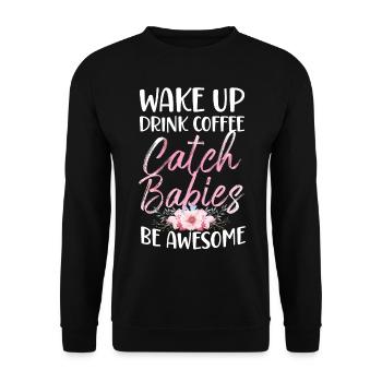 LD Labour And Delivery Nurse - Unisex Sweatshirt - black - Front - Alina (178cm) & Michal (187cm)