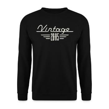 Millésime 2005 Année de naissance Anniversaire minimaliste - Sweat-shirt Unisexe - noir - Devant - Alina (178cm) & Michal (187cm)