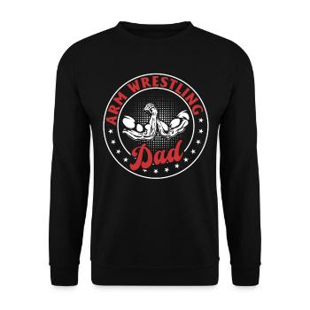 Bras de fer Papa Bras de fer Bras de fer Papa - Sweat-shirt Unisexe - noir - Devant - Alina (178cm) & Michal (187cm)