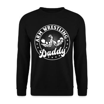 bras de fer papa bras de fer bras de fer papa - Sweat-shirt Unisexe - noir - Devant - Alina (178cm) & Michal (187cm)