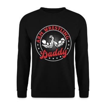 Bras de fer Papa Bras de fer Bras de fer Papa - Sweat-shirt Unisexe - noir - Devant - Alina (178cm) & Michal (187cm)