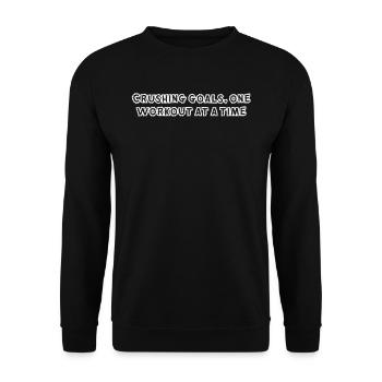 Fitness - Crushing goals, one workout at a time - Unisex Sweatshirt - black - Front - Alina (178cm) & Michal (187cm)