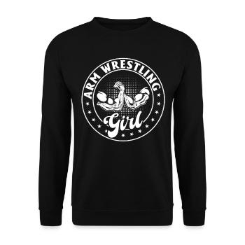 bras de fer fille bras de fer bras de fer fille - Sweat-shirt Unisexe - noir - Devant - Alina (178cm) & Michal (187cm)