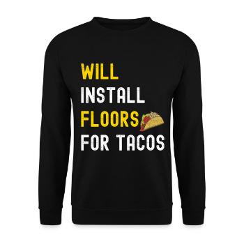 Tiler Floor Layer - Unisex Sweatshirt - black - Front - Alina (178cm) & Michal (187cm)