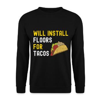 Tiler Floor Layer - Unisex Sweatshirt - black - Front - Alina (178cm) & Michal (187cm)