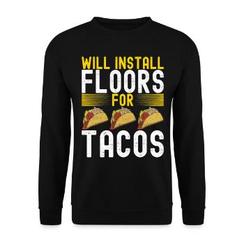 Tiler Floor Layer - Unisex Sweatshirt - black - Front - Alina (178cm) & Michal (187cm)
