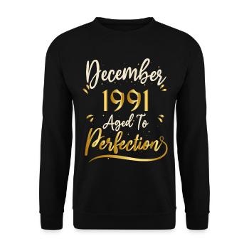 December 1991 December Anniversary December 1991 - Unisex Sweatshirt - black - Front - Alina (178cm) & Michal (187cm)