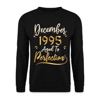 Décembre 1995 Décembre anniversaire December 1995 - Sweat-shirt Unisexe - noir - Devant - Alina (178cm) & Michal (187cm)