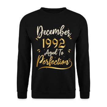 December 1992 December Anniversary December 1992 - Unisex Sweatshirt - black - Front - Alina (178cm) & Michal (187cm)