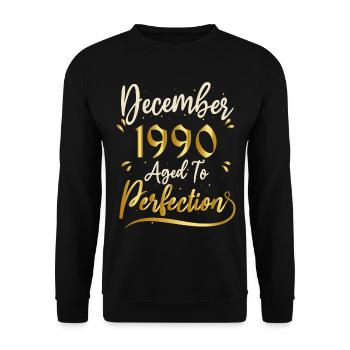 Décembre 1990 Décembre anniversaire December 1990 - Sweat-shirt Unisexe - noir - Devant - Alina (178cm) & Michal (187cm)