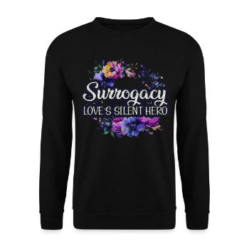 Surrogacy - Love's Silent Hero - Leihmutter - Unisex Pullover - Schwarz - Vorne - Alina (178cm) & Michal (187cm)