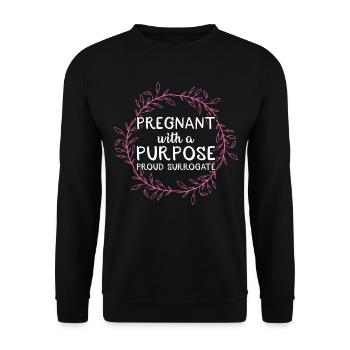 Pregnant With A Purpose Proud Leihmutter - Unisex Pullover - Schwarz - Vorne - Alina (178cm) & Michal (187cm)
