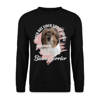 Biewer Terrier schöner Spruch - Unisex Pullover - Schwarz - Vorne - Alina (178cm) & Michal (187cm)