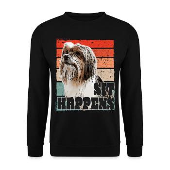 Biewer Terrier Drawing, Funny Saying - Unisex Sweatshirt - black - Front - Alina (178cm) & Michal (187cm)