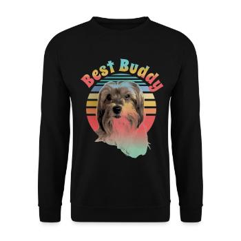 Biewer Terrier, best friend - Unisex Sweatshirt - black - Front - Alina (178cm) & Michal (187cm)