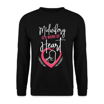 Infirmière sage-femme accoucheuse - Sweat-shirt Unisexe - noir - Devant - Alina (178cm) & Michal (187cm)