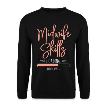 Nurse Midwife Birth Worker Student - Unisex Sweatshirt - black - Front - Alina (178cm) & Michal (187cm)
