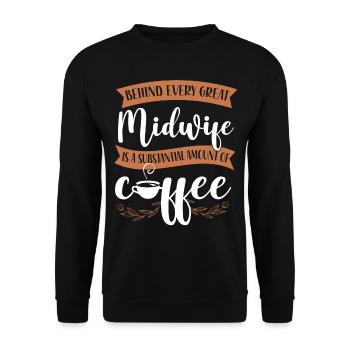 Nurse Midwife Birth Worker Coffee - Unisex Pullover - Schwarz - Vorne - Alina (178cm) & Michal (187cm)