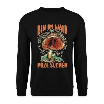 Pilz Pilze Pilzjäger Pilzsammler - Unisex Pullover - Schwarz - Vorne - Alina (178cm) & Michal (187cm)