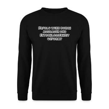 Fitness - Erfolg wird durch Ausdauer und - Unisex Pullover - Schwarz - Vorne - Alina (178cm) & Michal (187cm)