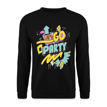 Let's Go Party - Unisex Pullover - Schwarz - Vorne - Alina (178cm) & Michal (187cm)