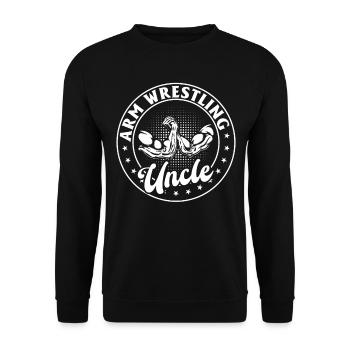 Bras de fer Oncle Bras de fer Bras de fer Uncl - Sweat-shirt Unisexe - noir - Devant - Alina (178cm) & Michal (187cm)