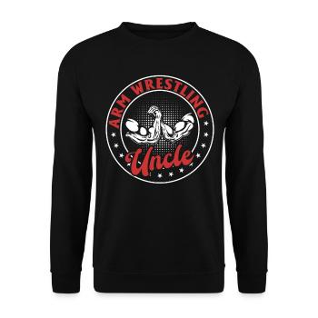Bras de fer Oncle Bras de fer Bras de fer Uncl - Sweat-shirt Unisexe - noir - Devant - Alina (178cm) & Michal (187cm)