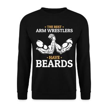Bearded Arm Wrestler - The Best Arm Wrestlers Have - Unisex Sweatshirt - black - Front - Alina (178cm) & Michal (187cm)