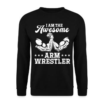 Bras de fer Bras de fer - Je suis le bras génial - Sweat-shirt Unisexe - noir - Devant - Alina (178cm) & Michal (187cm)