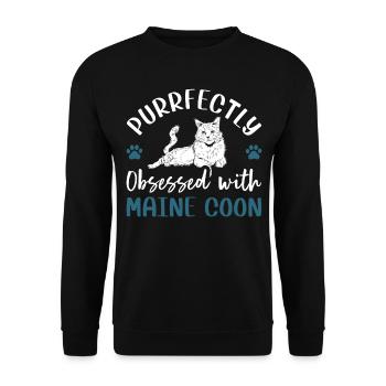 Purrfectly Obsessed With Maine Coon - Unisex Sweatshirt - black - Front - Alina (178cm) & Michal (187cm)