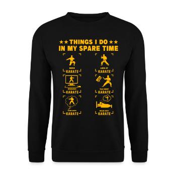 Things I do in my Spare Time Karate - Unisex Sweatshirt - black - Front - Alina (178cm) & Michal (187cm)