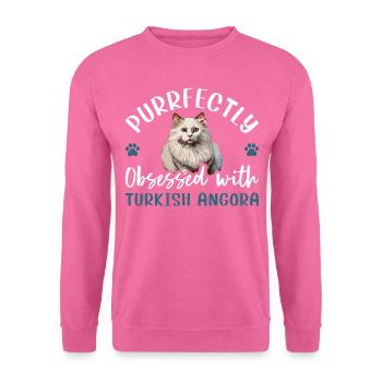 Purrfectly Obsessed With Turkish Angora - Unisex Pullover - Pink - Vorne