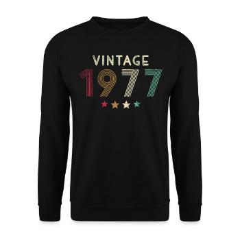 Vintage 1977 année de naissance rétro cadeau d’anniversaire - Sweat-shirt Unisexe - noir - Devant - Alina (178cm) & Michal (187cm)